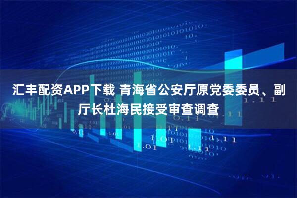 汇丰配资APP下载 青海省公安厅原党委委员、副厅长杜海民接受审查调查