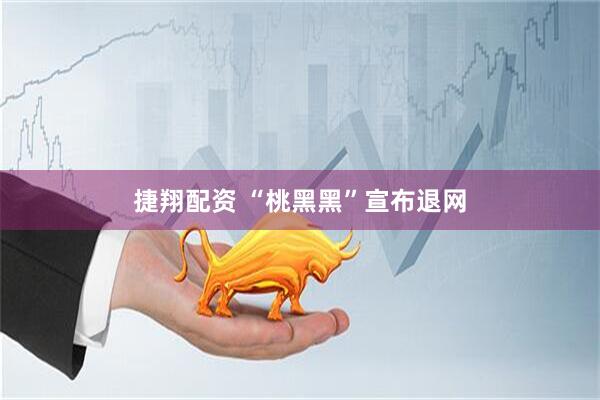 捷翔配资 “桃黑黑”宣布退网